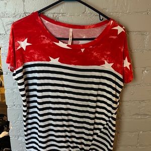Patriotic Summer Top!!! Size S, oversized fit!